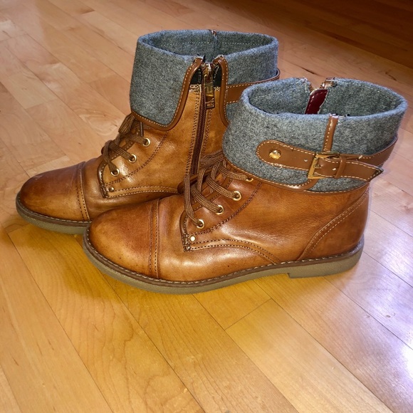 Tommy Hilfiger Brown Lace Up Boots - Picture 2 of 6
